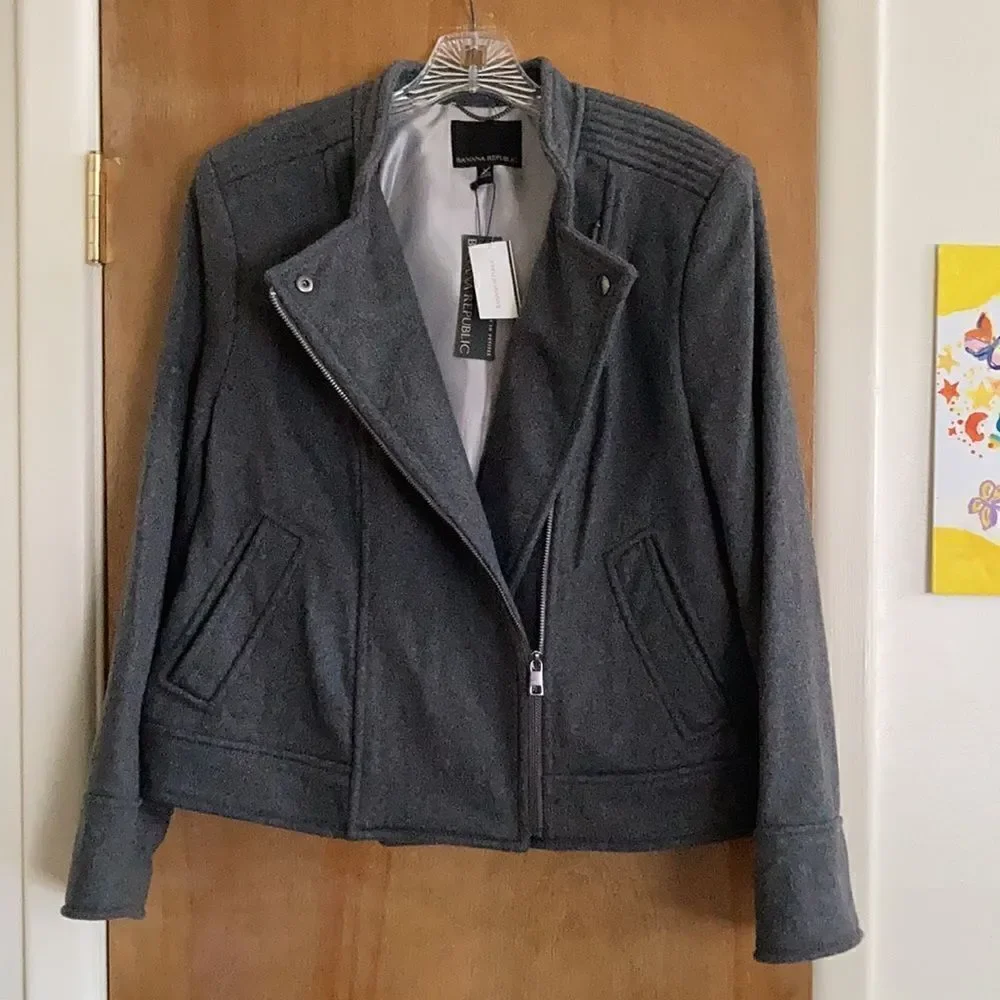 Banana Republic Moto Italian woven wool jacket